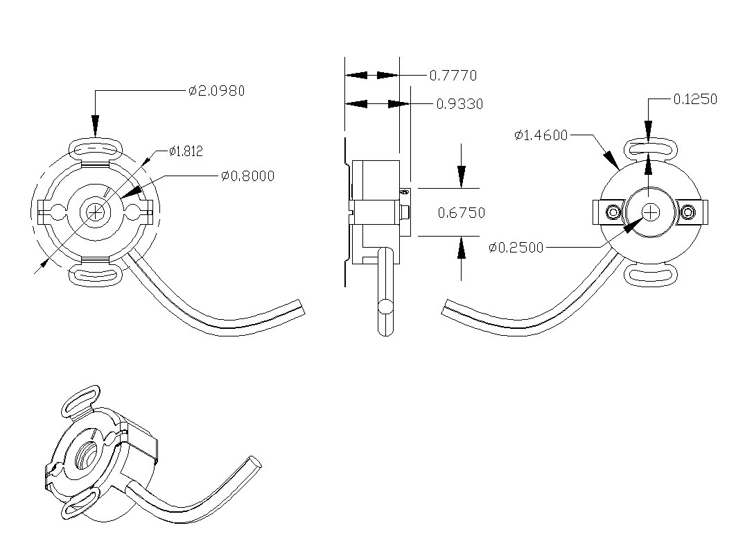 inverted flex mount optical encoder