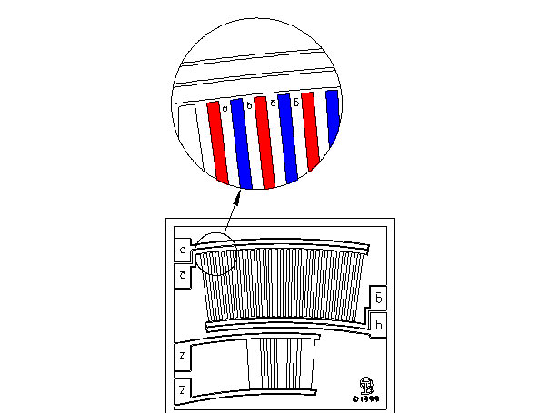 detailed view of encoder phased array sensor which precludes need for potentiometer