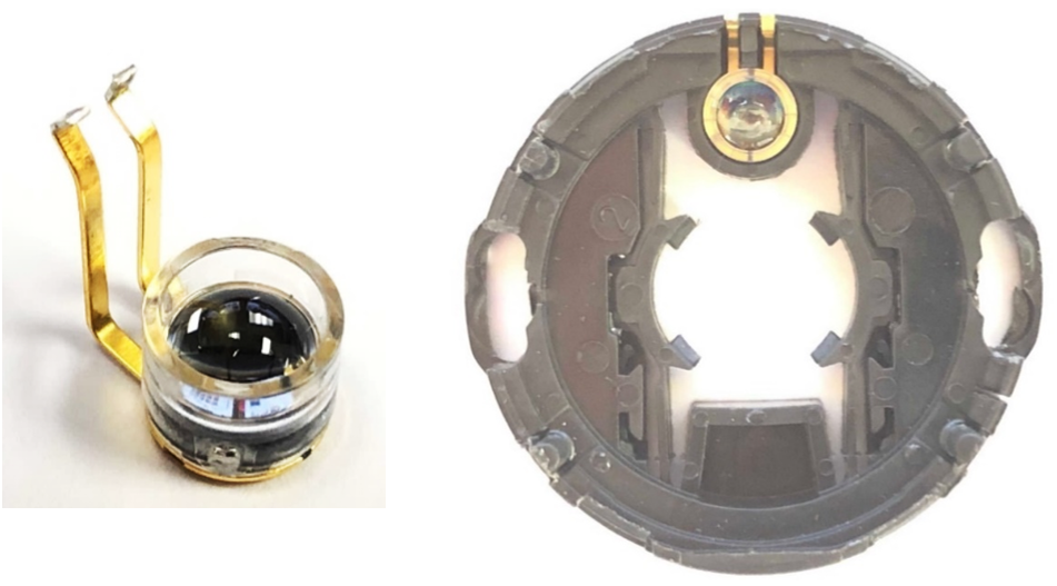 In this case, the Competitor uses a traditional transmissive optical encoder design. Showing plastic LED housing and its location in the encoder base